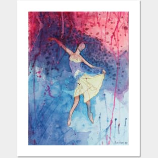 Dance It n5 by Natasha Kolton · dancer dancing watercolor painting Posters and Art